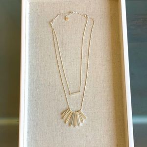 Stella & Dot silver double spiky necklace.